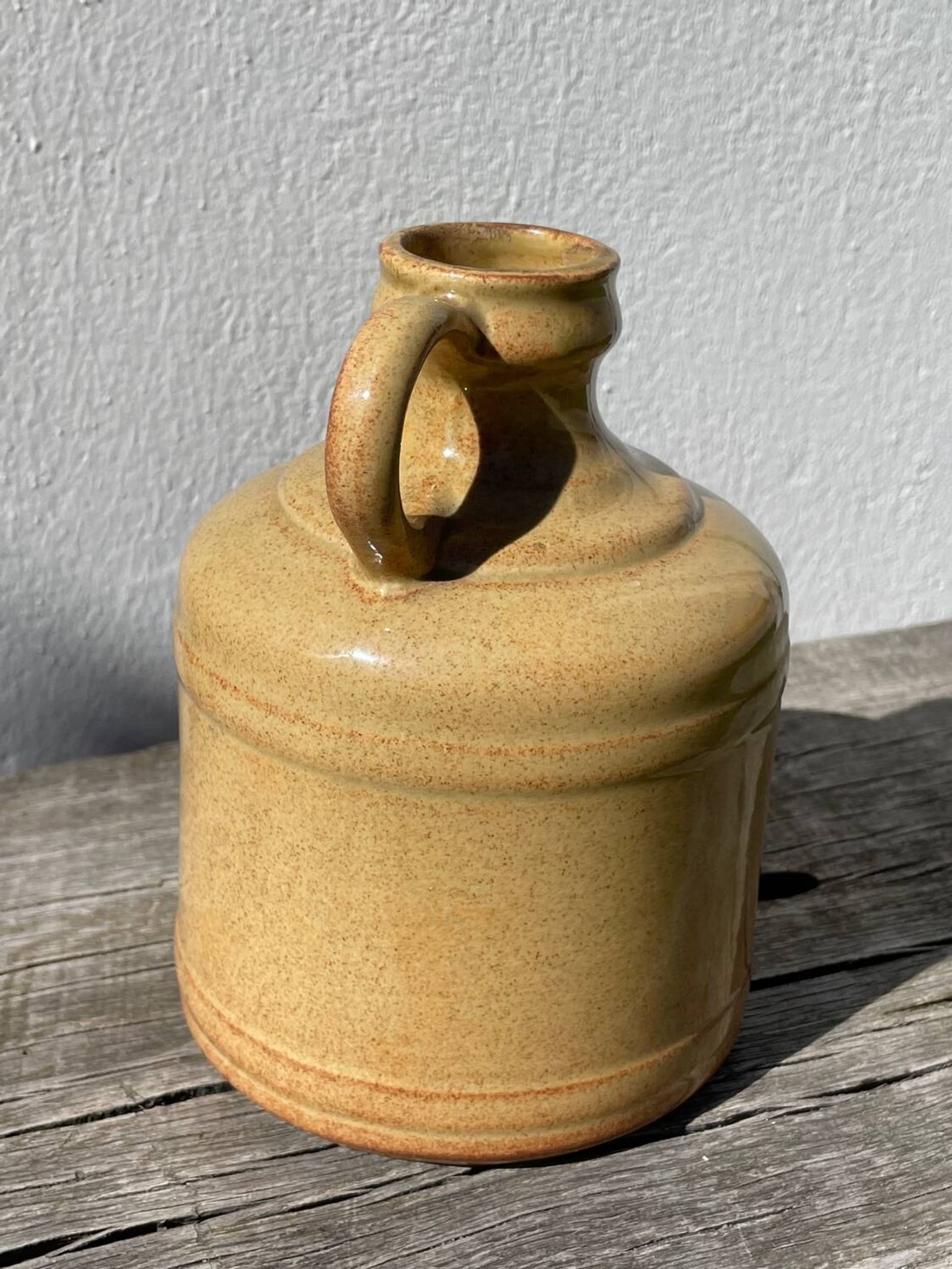 Antique glazed terracotta jug vase
