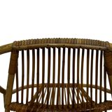 Ensemble vintage de 4 fauteuils club en rotin Rohe Noordwolde 1960