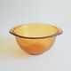 Amber eared bowl frosted old vintage lever