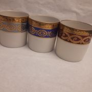 6 cups porcelain coffee limoges Empire style gold frieze