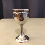 Coquetier Napoleon III solid silver poiçon Minerve with monogram L.M