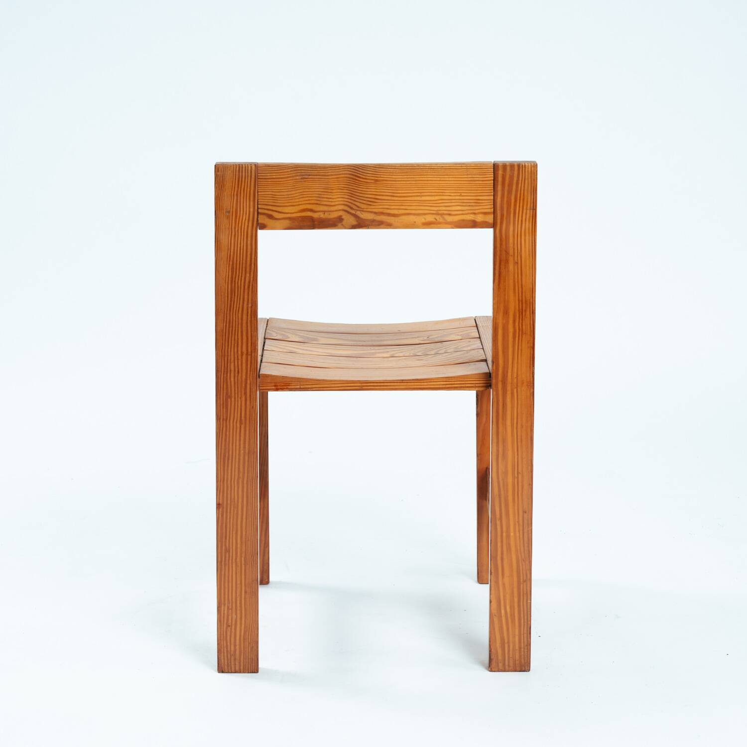 Minimalist vintage pine dining chairs with visible joints,The Netherlands,