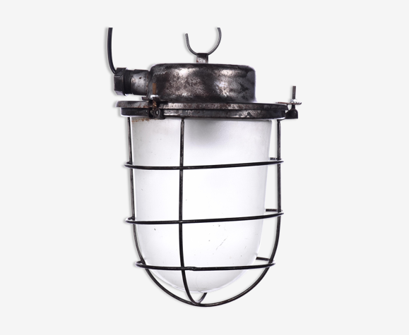 Lampe de cage industrielle grise