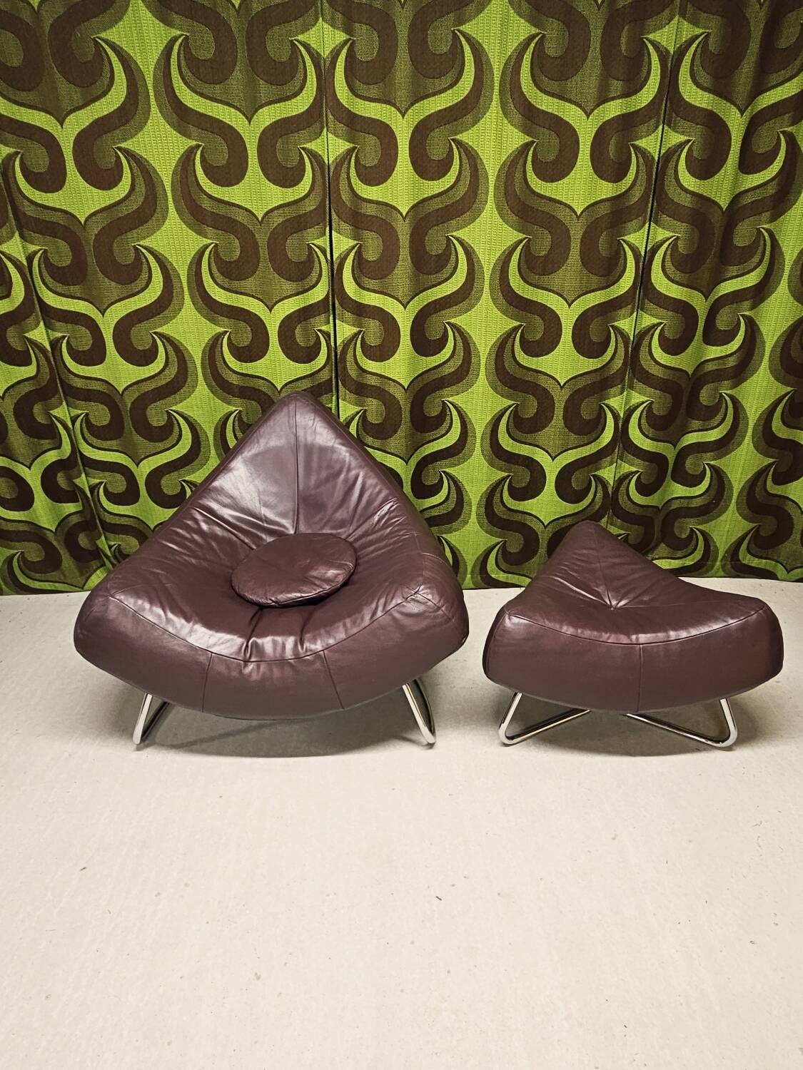 Chili leather armchair with ottoman by Paul Falkenberg