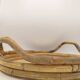 Vintage round bamboo and Capiz shell platter – Italy, 1970s