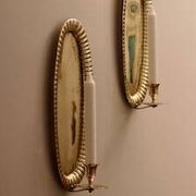 Vintage Swedish Oval Wall Sconces in Brass