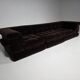 Early edition Mah Jong sofa in brown cotton velvet by Roche Bobois