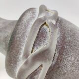 Stunning Postmodern Brown Hand-Molded Scavo Glass Vase, Italy