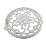 Old trifle, white enamelled cast iron, geometric decoration