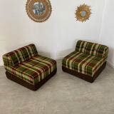 Armchairs / heater seventies checkered / British vintage pop