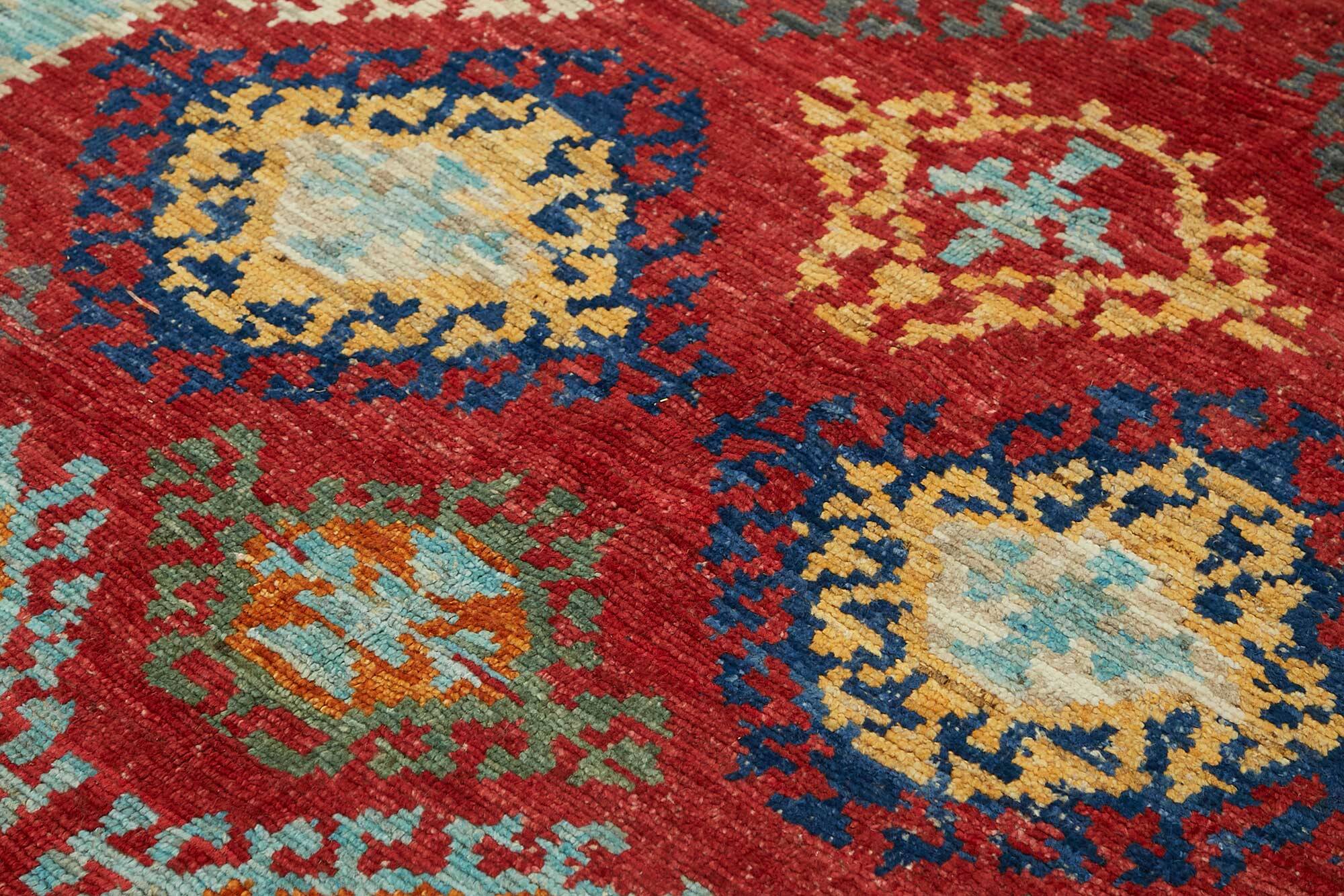 Hand-Knotted Tribal Unique 244 cm x 295 cm Multicolor Wool Carpet