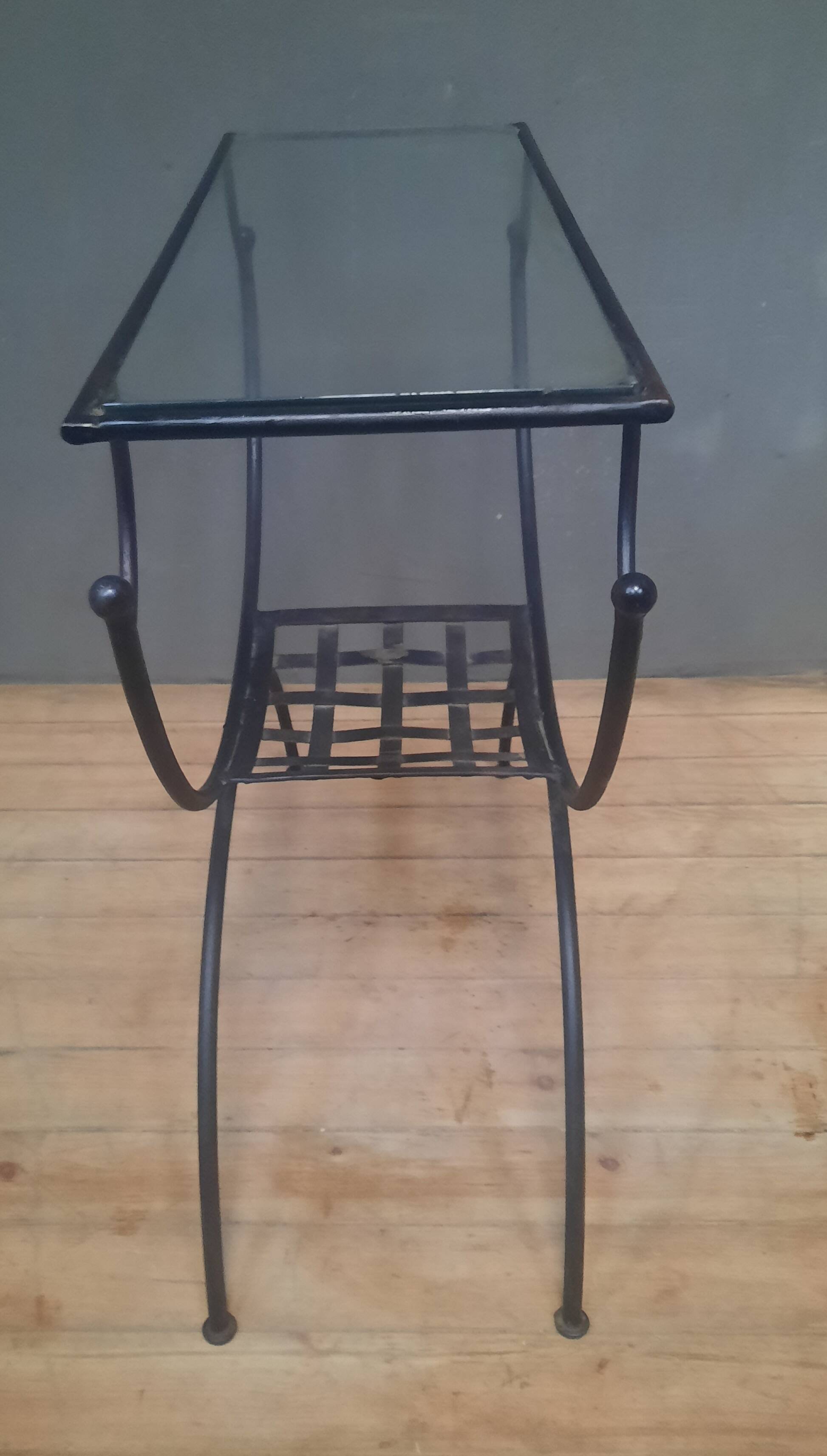 Metal and glass console