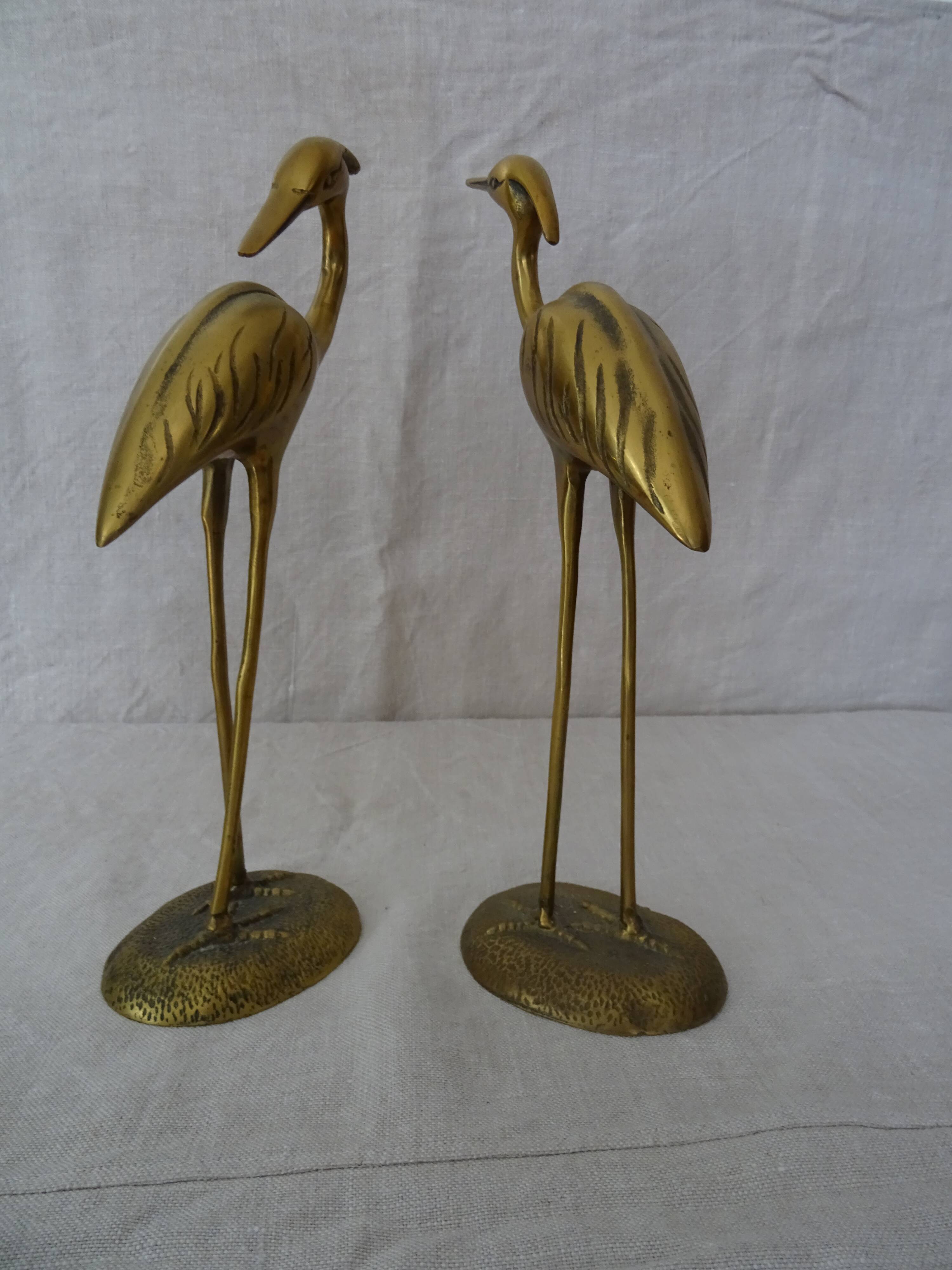 Pair of waders brass birds