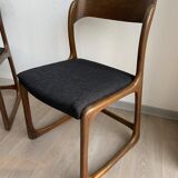 Set of 4 baumann chairs model sled 1960