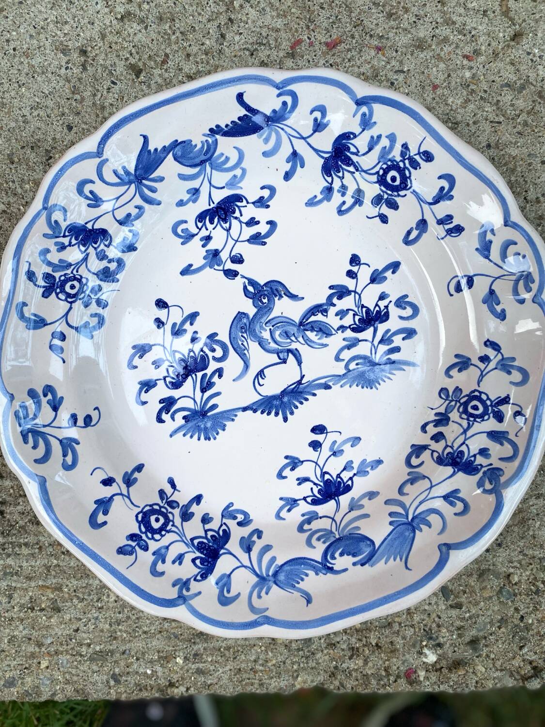 Old rare Moustiers plate, SM AA signature