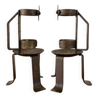 Vintage wrought iron candle holders from the 70s