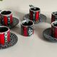 6 vintage luc vallauris art ceramic cups and saucers