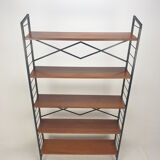Italian free standing teak shelving unit, 1950
