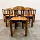Lot de 6 fauteuils vintage en pin - chaises de salle à manger - chaises en pin par R. Steiner
