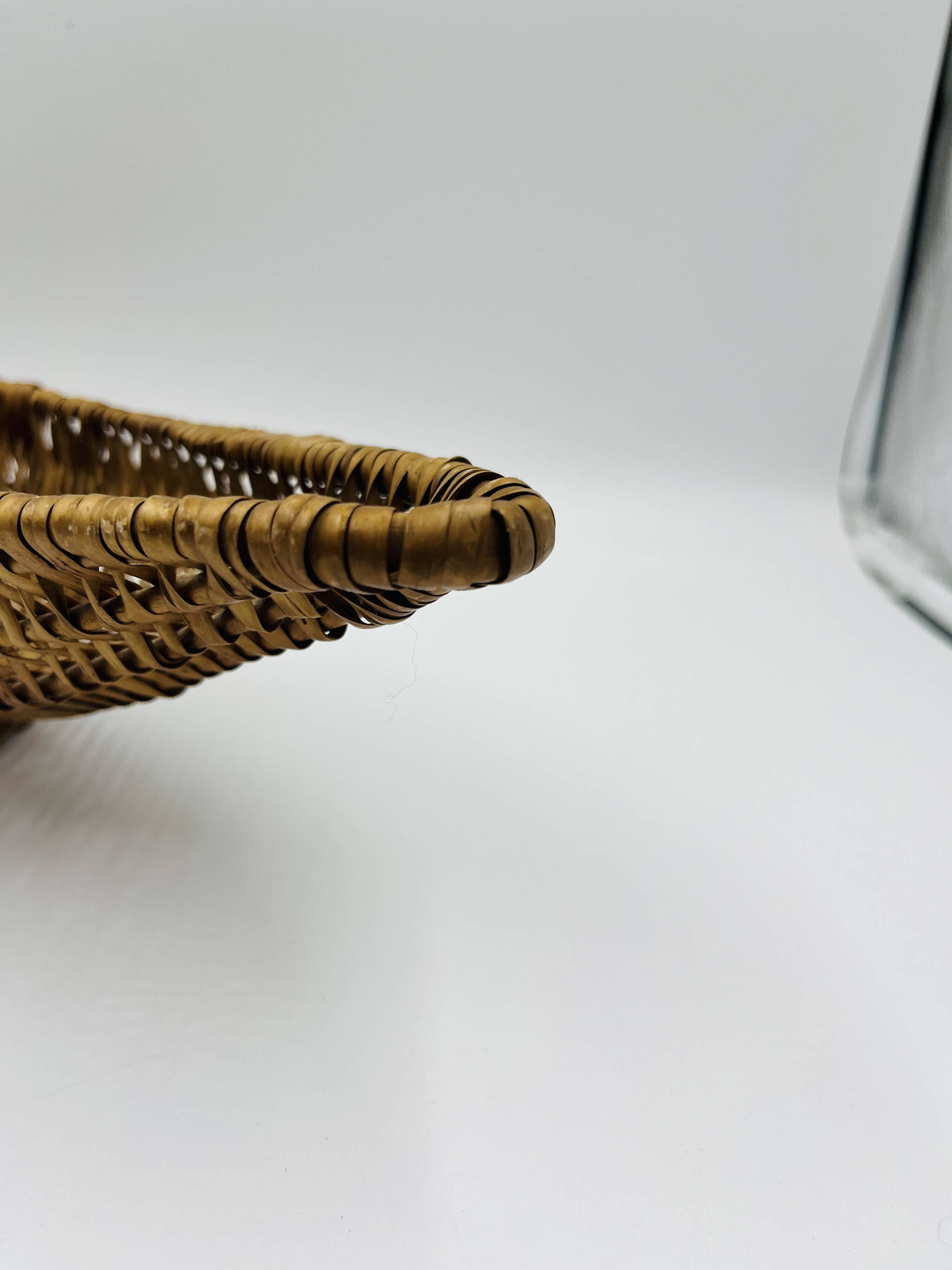 Vintage elongated wicker basket