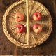 Round wicker and glass tray Anse Vannerie Vintage