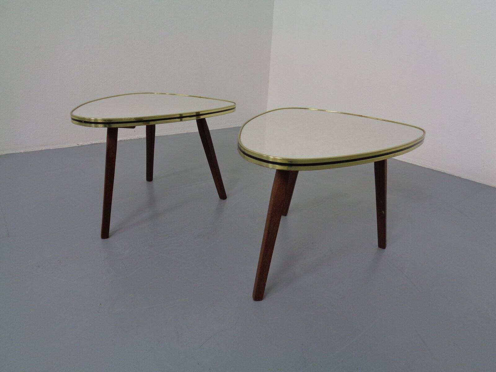 Mid-Century German Tripod Flower Side Tables, 1960s, Set of 2