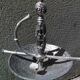 Ashtray metal on foot height 80 cm