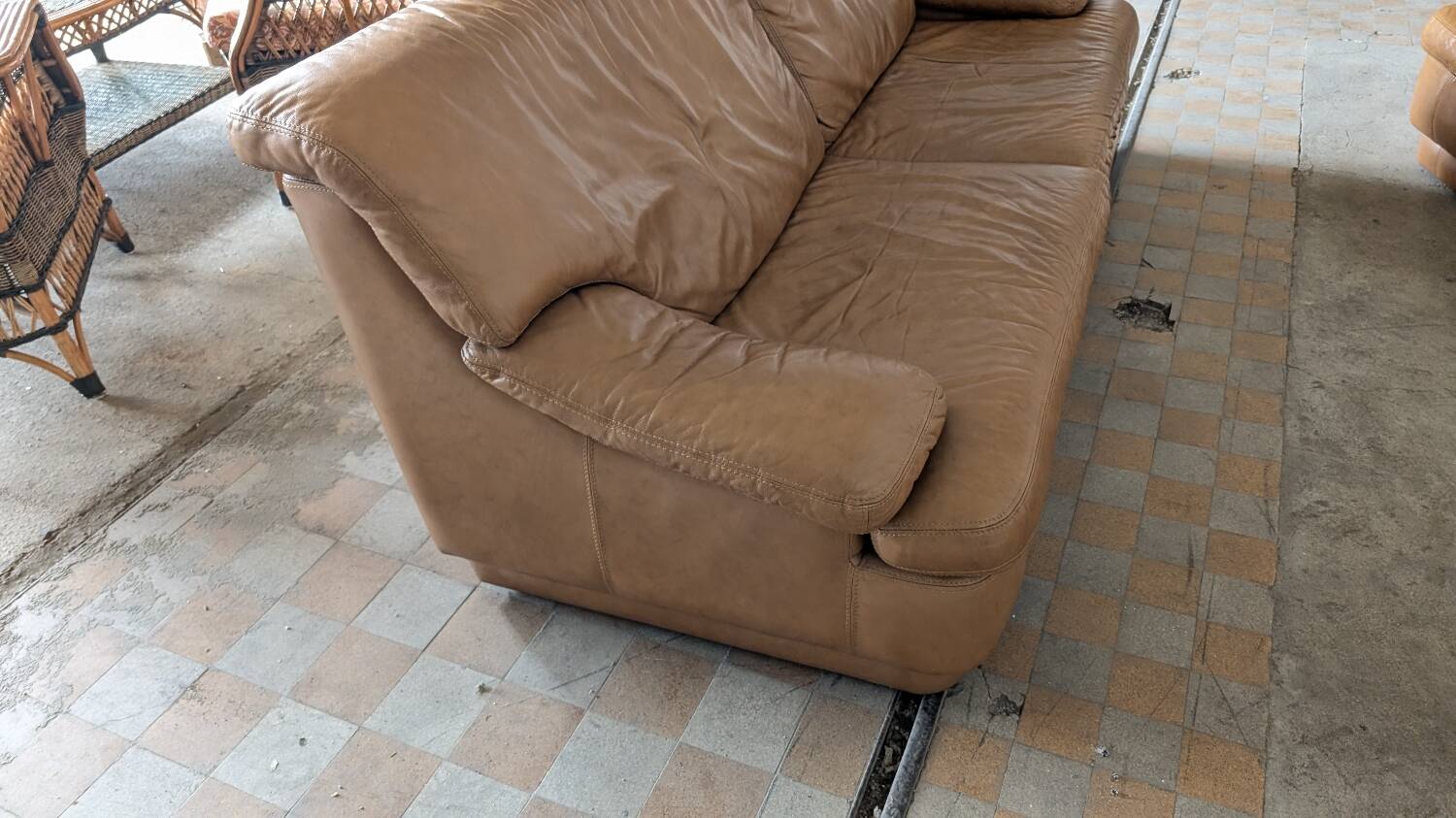 Designer leather sofa