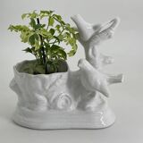 Vintage white porcelain dove planter