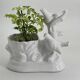 Vintage white porcelain dove planter