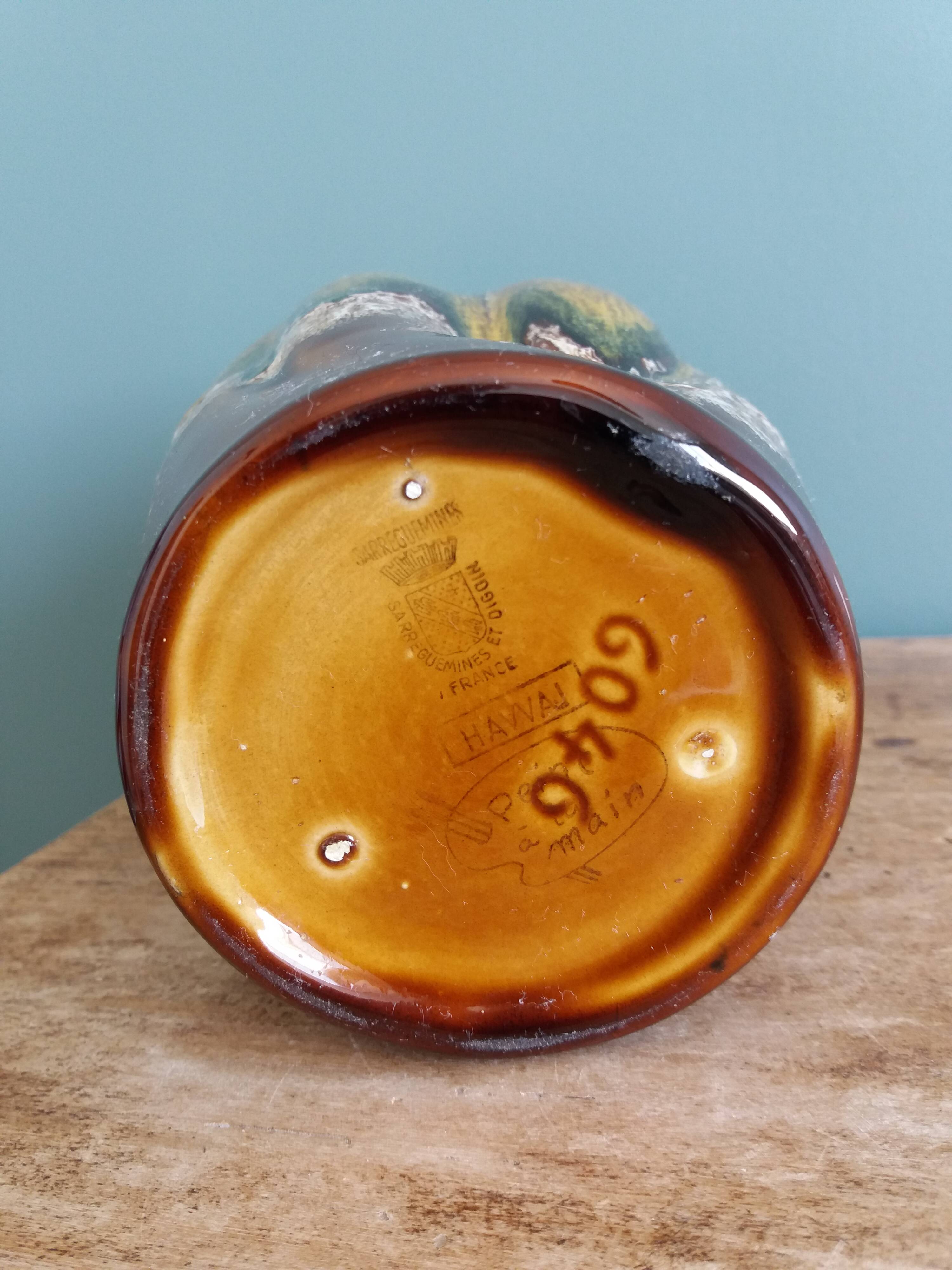 Sarreguemines Digoin flamed ceramic vase