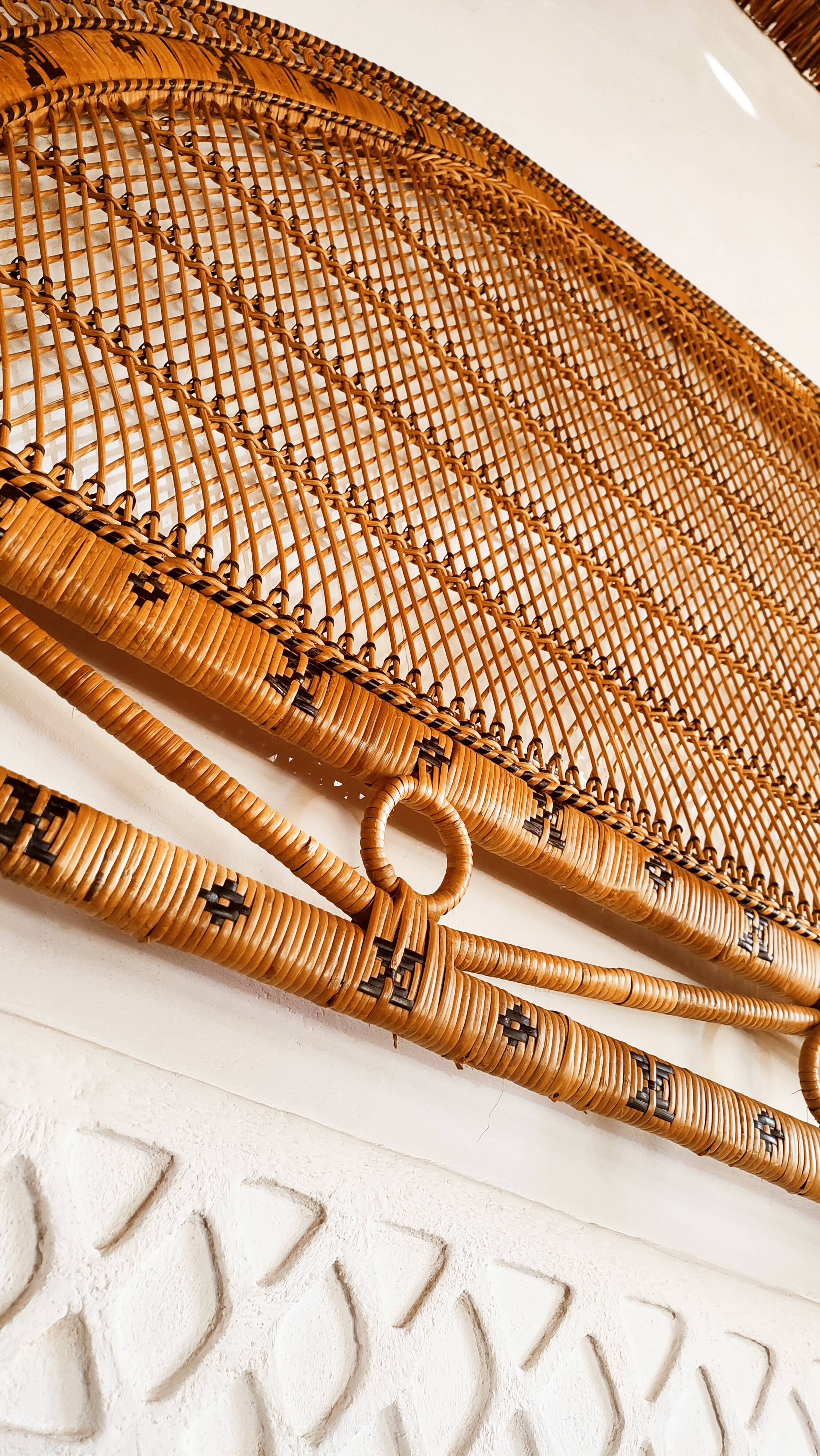 Vintage rattan headboard