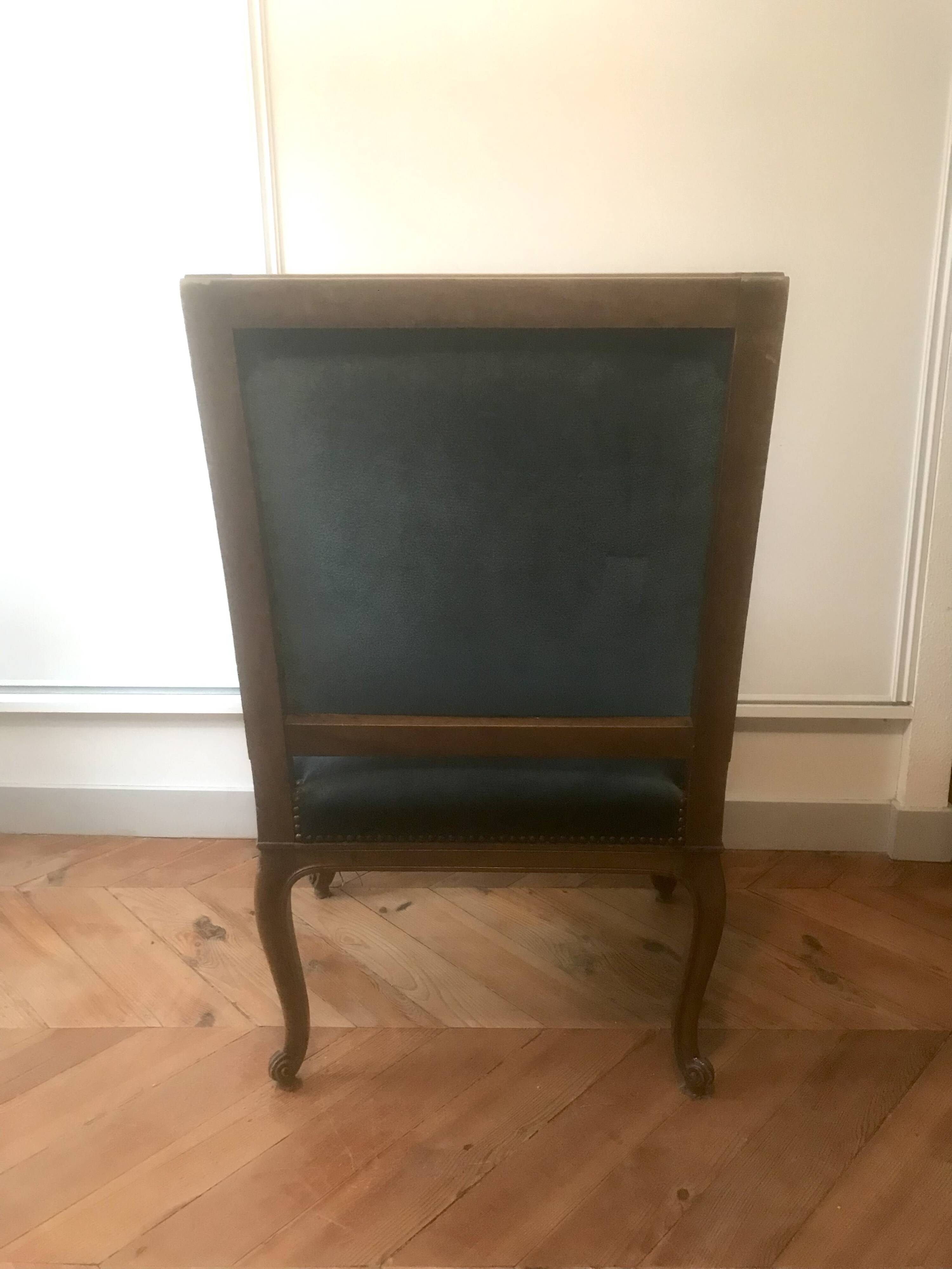 Vintage blue Regency style armchair