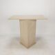 Table d’appoint en travertin italien, années 1980