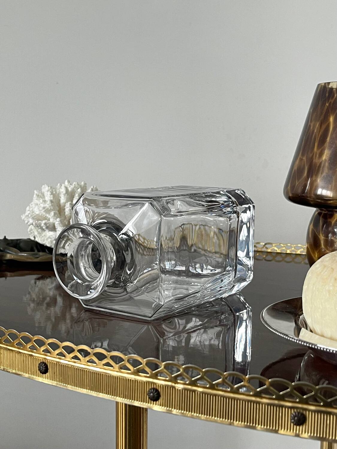 Crystal carafe and 4 glasses Daum France.