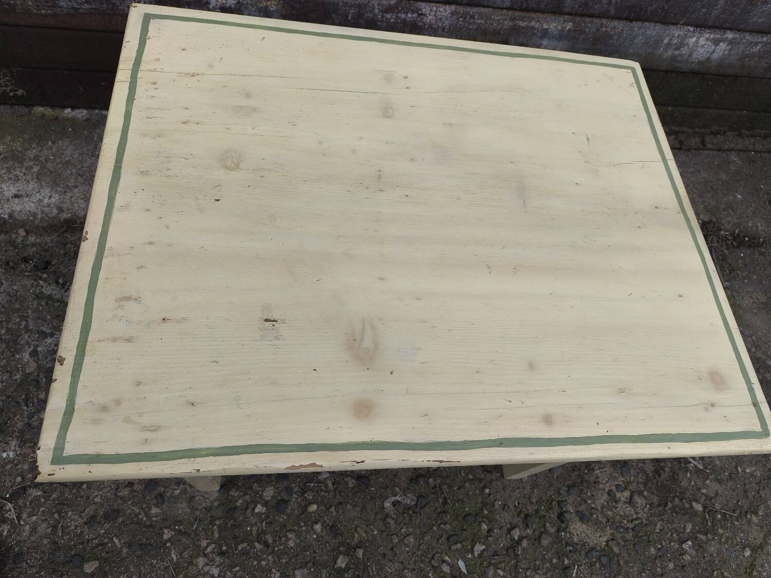 Yellow and green patinated coffee table by a local artist