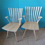 Pair of maple "Mikado" armchairs by J.Foersom and P.Hjort Lorenzen