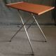 Danish teak and aluminium adjustable wine or side table, 1960s