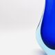 Large Murano Vase Flavio Poli Sommerso Blue Cobalt Turquoise 31.5cm