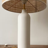 Sandstone and rabane lamp