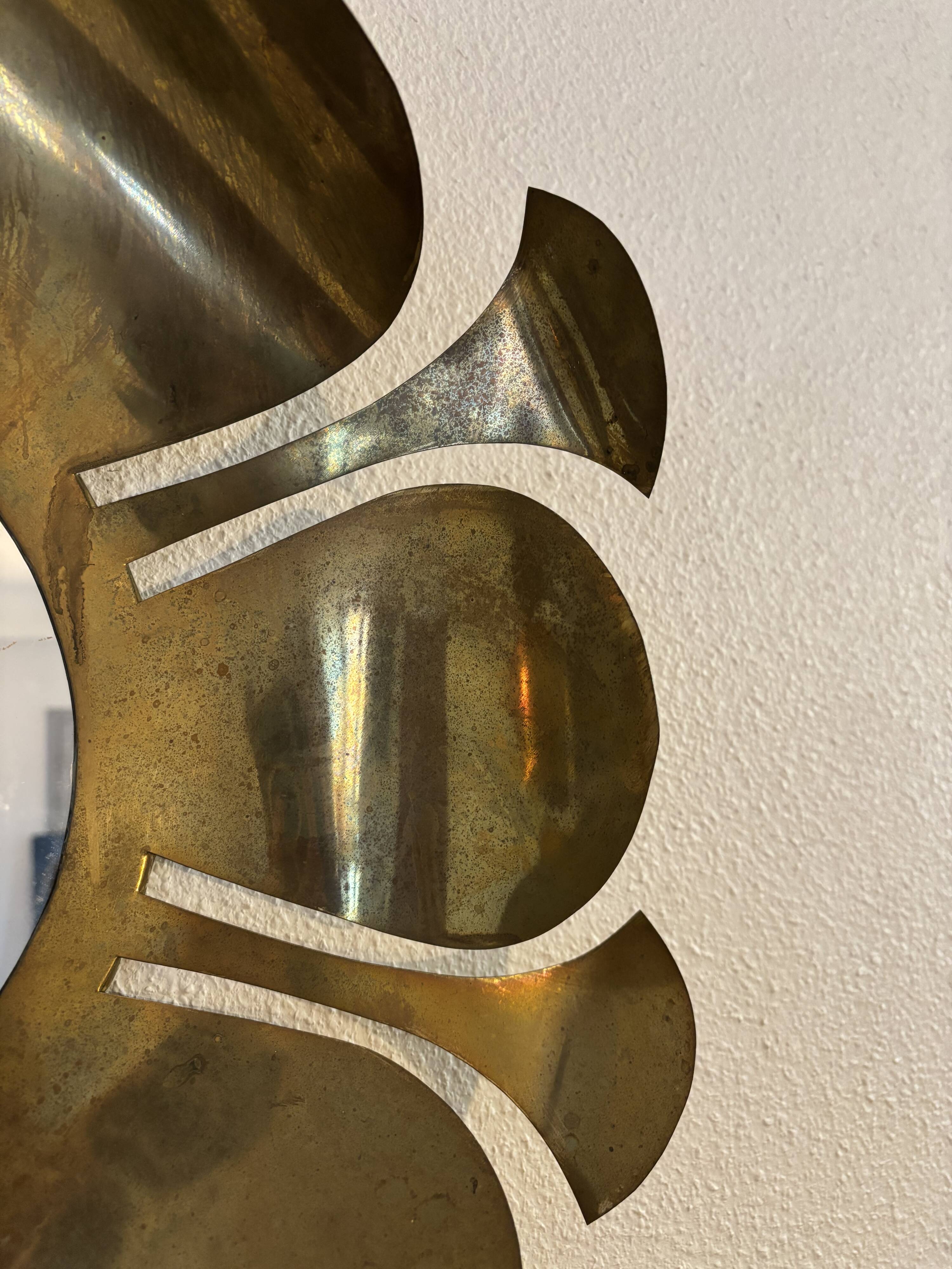 Miroir en laiton doré, 1970