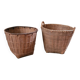 Duo de cache-pots en osier – France 1970-1980