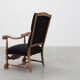 Fauteuil Louis XIII du 19ème siècle en lin noir, France