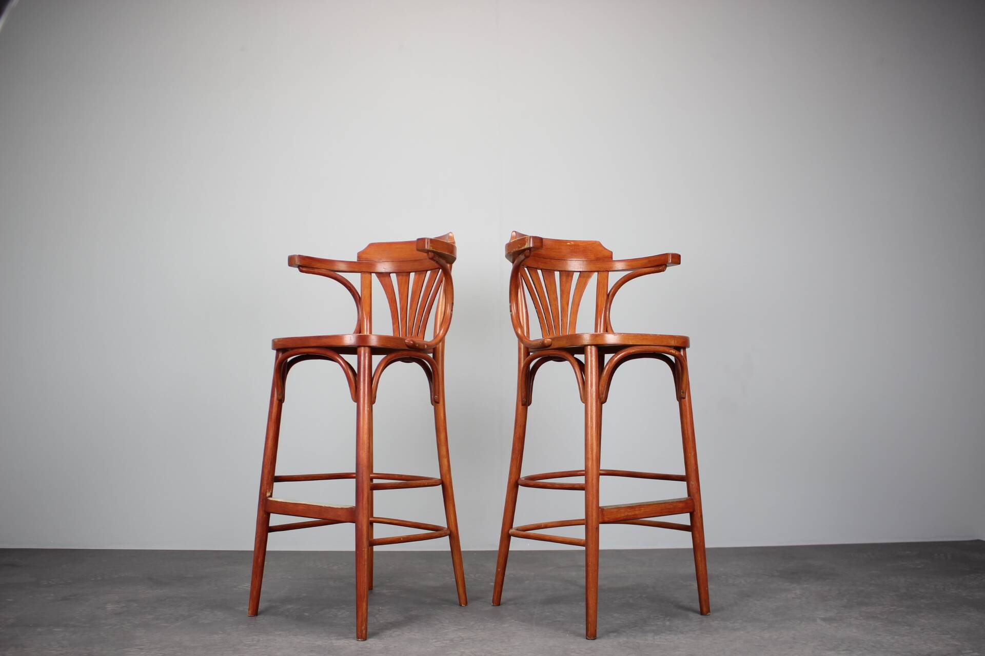 Set of 2 Vintage Bar Stools by TON, 1980