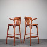 Set of 2 Vintage Bar Stools by TON, 1980