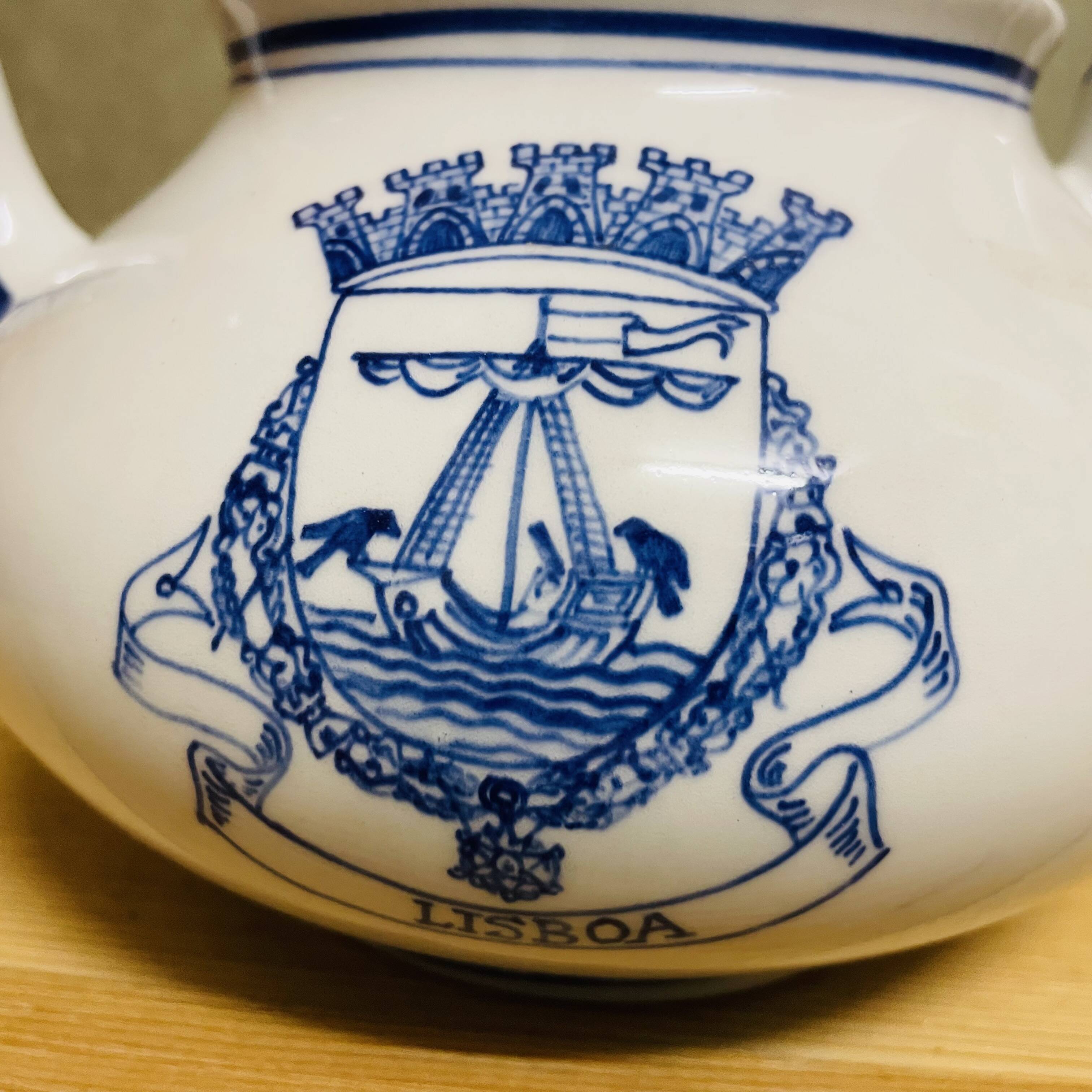 Vintage Portuguese hand painted teapot
