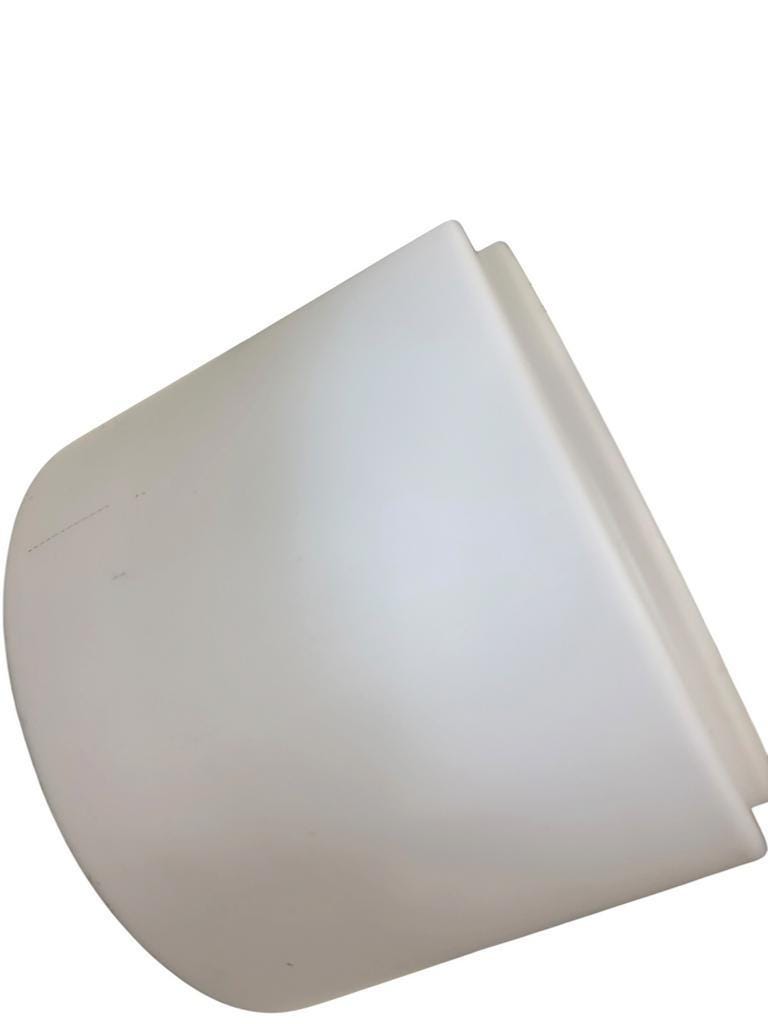 Suspension vintage en métal orange rouille avec opaline