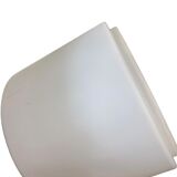 Suspension vintage en métal orange rouille avec opaline