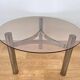 Midcentury design chrome and smoked glass coffee table - 1970s