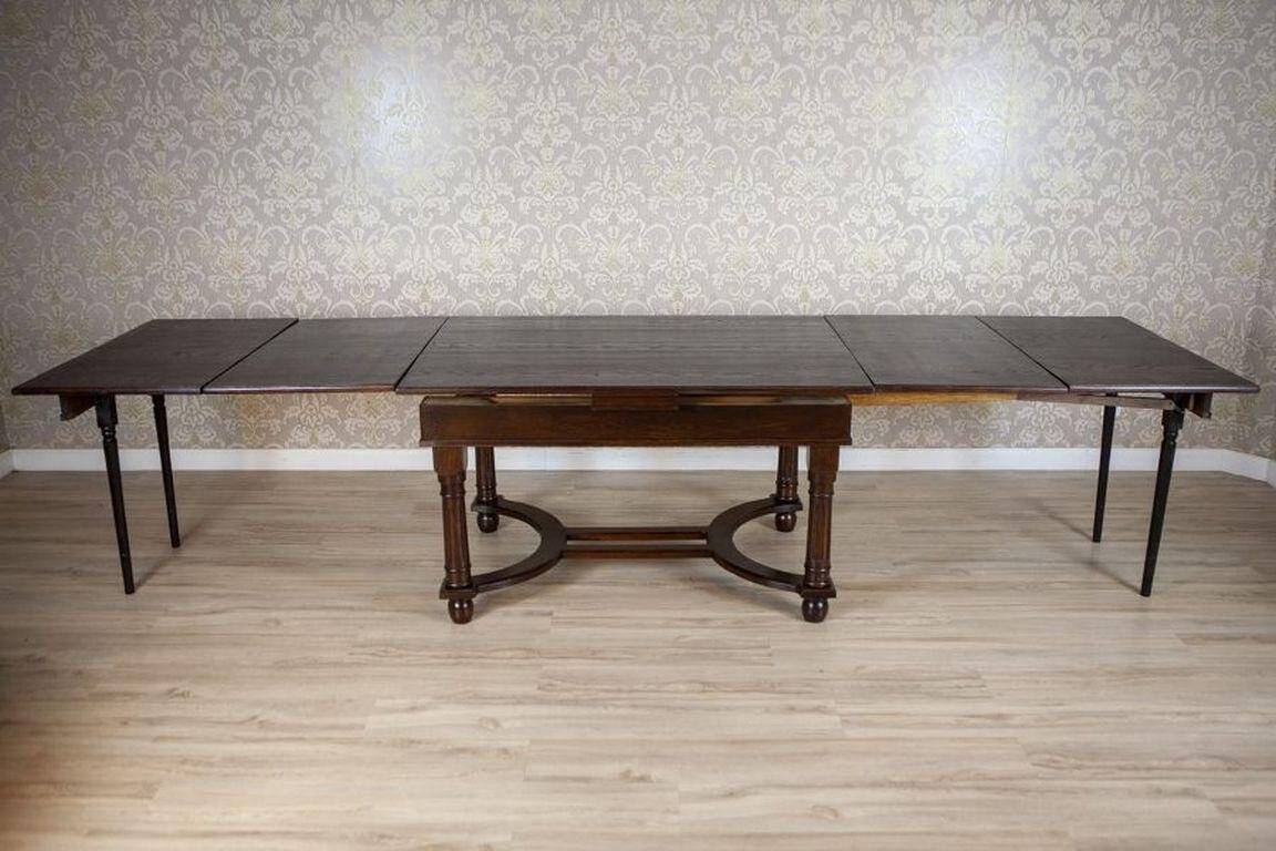 Early 20th Century Extendable Oak Dining Table, 1930s